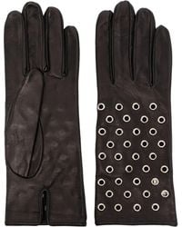 Manokhi - Eyelet-Detail Leather Gloves - Lyst