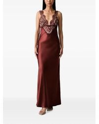 Bardot - Robe Longue Torie En Satin À Empiècements En Dentelle - Lyst