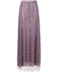 Elisabetta Franchi - Sequin-Embellished Tulle Maxi Skirt - Lyst