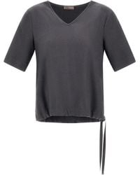 Herno - Resort T-Shirt Met V-Hals - Lyst