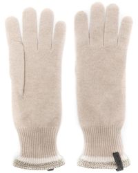 Brunello Cucinelli - Striped-Edge Knitted Cashmere Gloves - Lyst