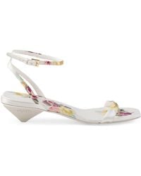 Prada - 35mm Floral-print Satin Sandals - Lyst
