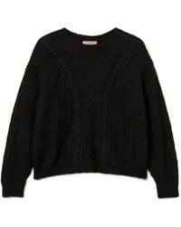 Twinset - Openwork Wool-Blend Sweater - Lyst