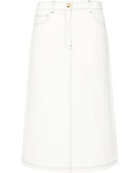 TOTEME - Midi-Rok Met Contrasterend Stiksel - Lyst