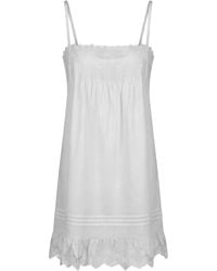 Saint Laurent - Lace-Trim A-Line Mini Dress - Lyst