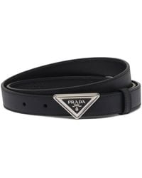 Prada - Logo-buckle Saffiano Leather Belt - Lyst