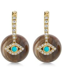 Sydney Evan - 14Ct Evil Eye Diamond Drop Earrings - Lyst