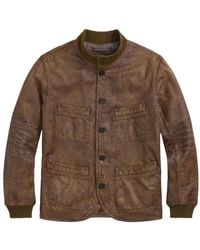 RRL - Button-Up Leather Jacket - Lyst