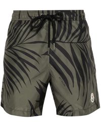 Moncler - Palm Tree-print Swim Shorts - Lyst