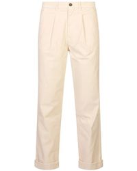 Mason's - Pinces Pleated Turn-Up Trousers - Lyst