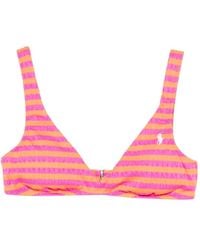 Polo Ralph Lauren - V-Neck Striped Bikini Top - Lyst