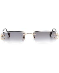 Cartier - Rectangle-Frame Rimless Sunglasses - Lyst