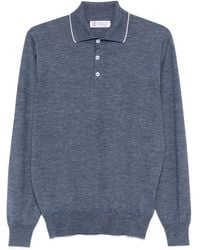 Brunello Cucinelli - リブニット ポロシャツ - Lyst