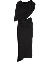 Balenciaga - Draped Cut-Out Midi Dress - Lyst