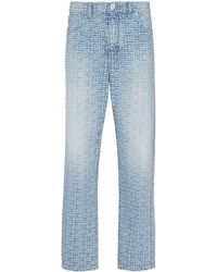 Balmain - Monogram-jacquard Straight-leg Jeans - Lyst