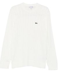 Lacoste - Cable-Knit Logo-Patch Sweater - Lyst