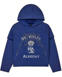 Purple Brand - St. Graphic-Print Layered-Sleeve Hoodie - Lyst