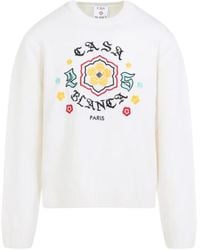 CASABLANCA - Maglione Girocollo Con Ricamo A Fiori-Uomo - Lyst