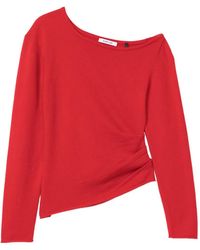 Helmut Lang - Top Asimétrico Fruncido - Lyst