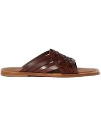 Miu Miu - Leather Flat Sandals - Lyst