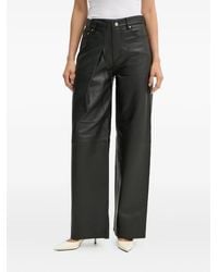Won Hundred - Pleated-Front Leather Trousers - Lyst
