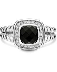 David Yurman - Petite Albion オニキス&ダイヤモンド リング 7mm スターリングシルバー - Lyst