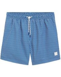 BOSS - Micro-Print Swim Trunks With Logo Patch - Lyst