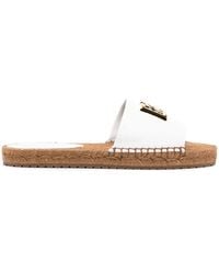 Dolce & Gabbana - Dg Logo Leather Espadrille Sandal - Lyst