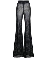 Moschino Jeans - Ausgestellte Hose mit Häkelmuster - Lyst