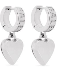Balenciaga - Heart-charm Hoop Earrings - Lyst