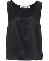 MEDEA - Button-Placket Racerback Top - Lyst