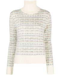 Alysi - Patterned Intarsia-knit High-neck Jumper - Lyst