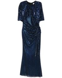 Self-Portrait - Rhinestone-Embellished Cape-Sleeve Midi Dress - Lyst