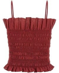 ANDAMANE - Suri Smocked Ruffled Top - Lyst