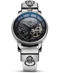 FOB PARIS - Automatic Skeleton Dial Leather Strap Watch - Lyst