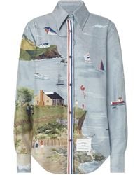Thom Browne - Nantucket Scenic-Print Silk Shirt - Lyst
