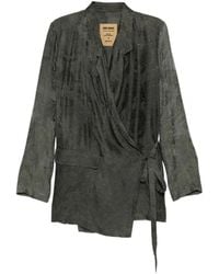 Uma Wang - Damask-Pattern Wrap Jacket - Lyst