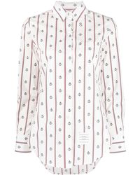 Thom Browne - Anchor-print Cotton Shirt - Lyst