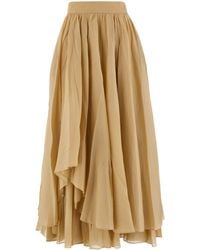 Ferragamo - Layered High-waisted Midi Skirt - Lyst