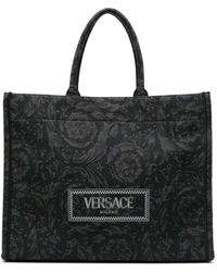 Versace - Barocco Athena Large Tote Bag - Unisex - Polyamide/cotton/acrylic/calf Leather - Lyst