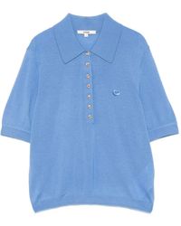 Maje - Short-Sleeve Knitted Polo Top - Lyst