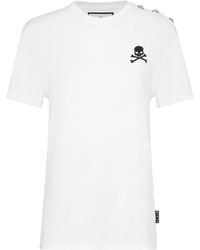 Philipp Plein - Skull-Embellished Cotton T-Shirt - Lyst