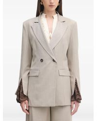 Haveone - Lace-Trim Double-Breasted Blazer - Lyst