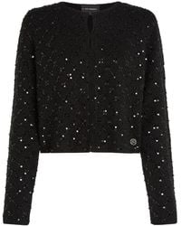 KARL LAGERFELD - Sequin-Embellished Knit Cardigan - Lyst