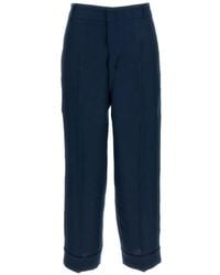Max Mara - Smmanselmo Linen Basketweave Trousers - Lyst