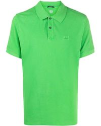 C.P. Company - Logo-embroidered Cotton Polo Shirt - Lyst