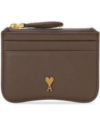 Ami Paris - Paris Paris Zipped Cowhide-Leather Card Holder - Lyst