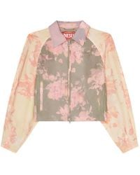 DIESEL - Floral-Print Bomber Jacket - Lyst