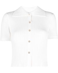 Sandro - Ribbed-knit Polo Top - Lyst