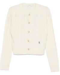 Sporty & Rich - Cable-Knit Buttoned Cardigan - Lyst